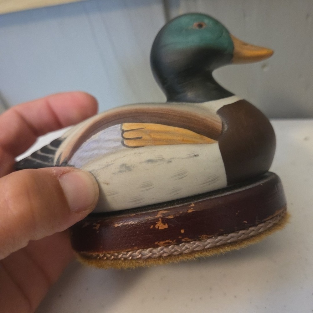 Ceramic Duck Shoe Polisher Buffer Lint Remover Vintage Man Cave Barbershop Decor - Picture 10 of 14